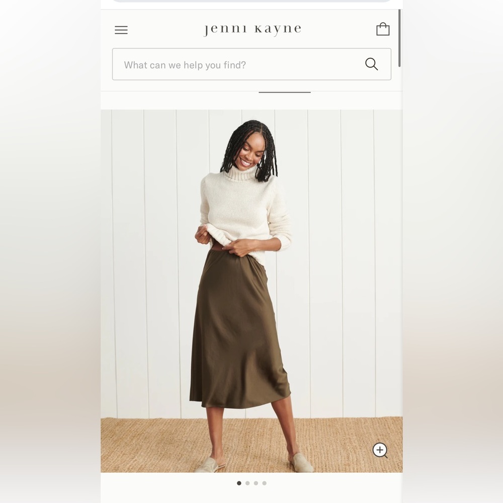 JENNI KAYNE slip skirt- olive, xs NWT